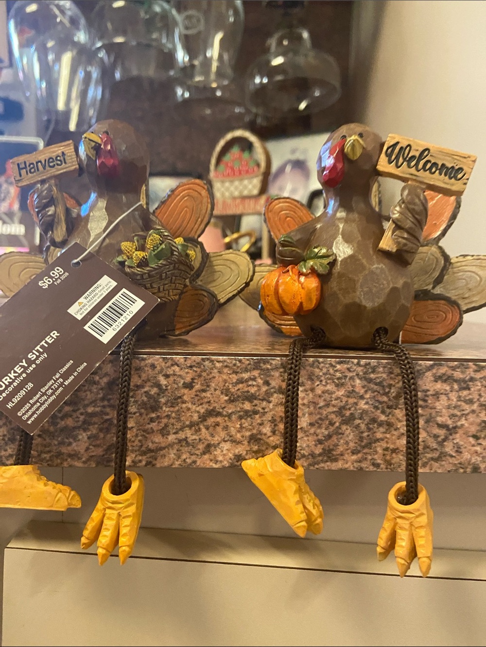 Welcome Harvest Turkey Wall Decor Figurine - Brown & Orange